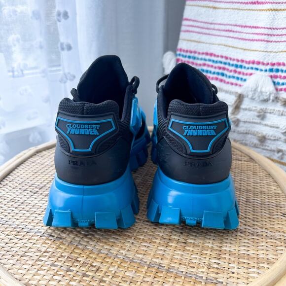 Prada Cloudburst Thunder Blue Black High Trainers Sneakers Men’s Size 9.5 - Picture 5 of 11